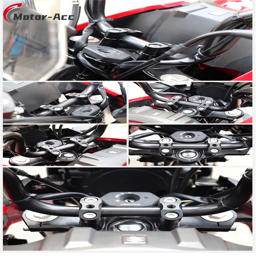 Motor-Acc Motorcycle Accessories CNC Handlebar Bar Riser Clamps Adapter Compatible with Suzuki DL1000 DL650 DL250