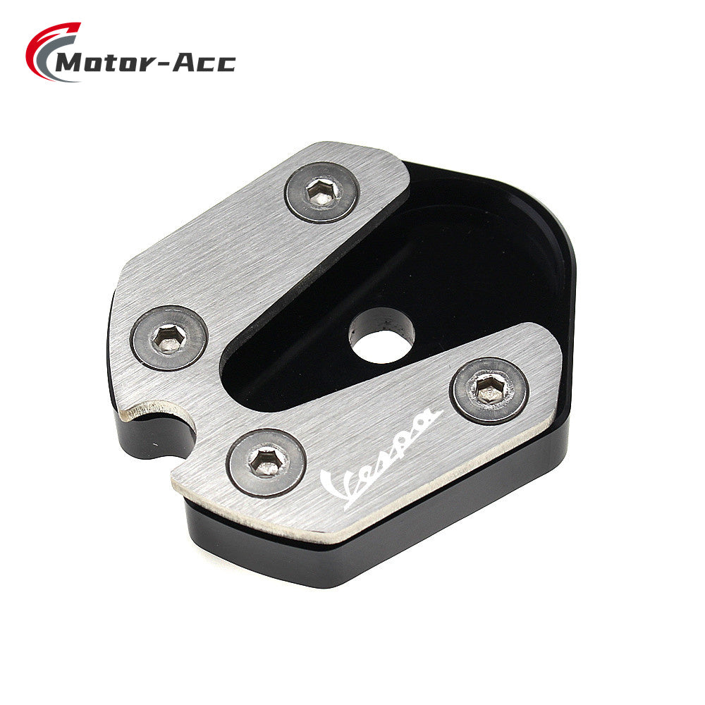 Motor-Acc Motorcycle Foot Stand Side Enlarger Kickstand Stand Extension Plate Pad Compatible with Vespa 150 LX150 S150