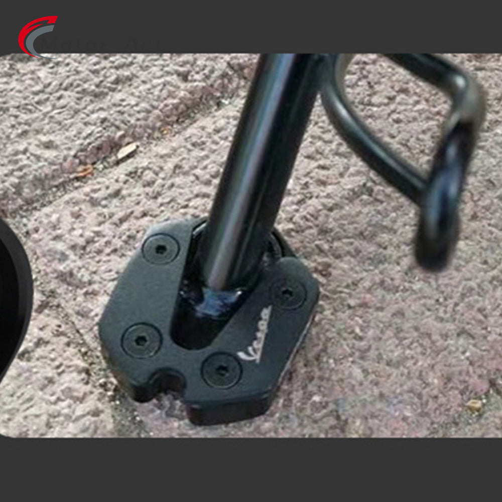 Motor-Acc Motorcycle Foot Stand Side Enlarger Kickstand Stand Extension Plate Pad Compatible with Vespa 150 LX150 S150