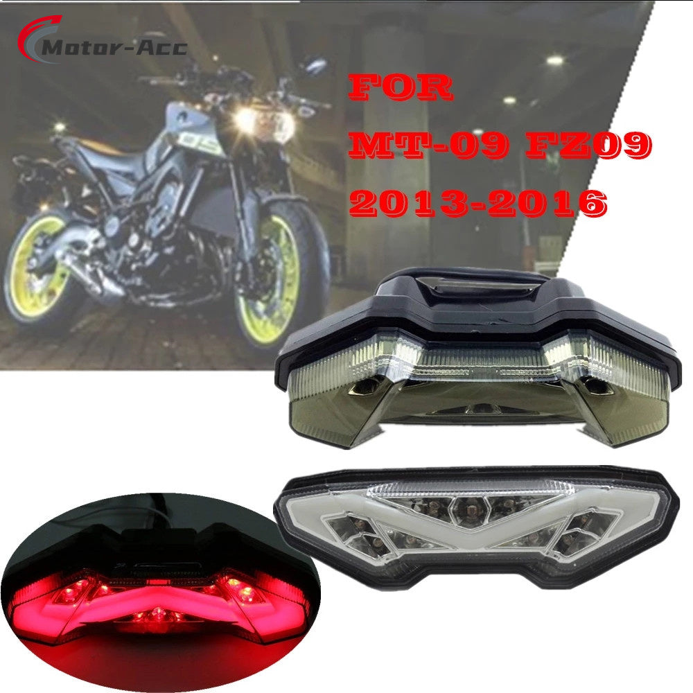 Motor-Acc Motorcycle Tail Light Integrated Running Brake Stop Light Turn Signals Lamp Compatible with Yamaha MT-09 MT09 FZ09 2013-2017