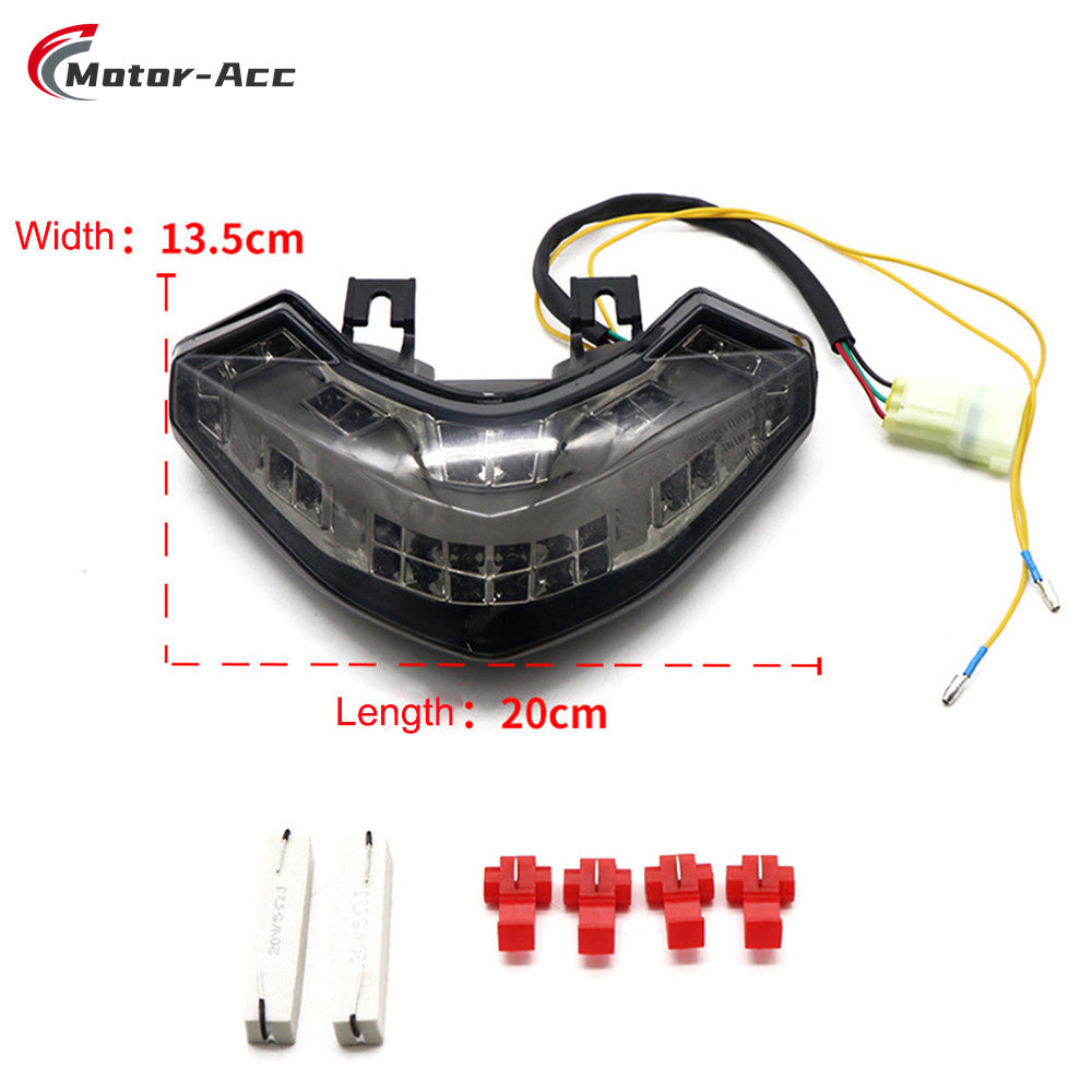 Motor-Acc Motorcycle Tail Light Integrated Running Brake Stop Light Turn Signals Lamp Compatible with DUCATI Multistrada 1200 2010-2014