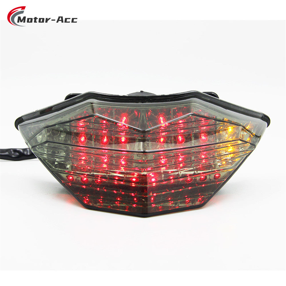 Motor-Acc Motorcycle Tail Light Integrated Running Brake Stop Light Turn Signals Lamp Compatible with KAWASAKI Ninja300 Ninja250R Ninja250 13-16 Z300 15-16