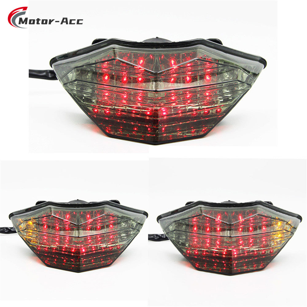 Motor-Acc Motorcycle Tail Light Integrated Running Brake Stop Light Turn Signals Lamp Compatible with KAWASAKI Ninja300 Ninja250R Ninja250 13-16 Z300 15-16