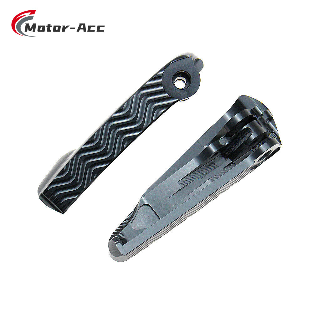 Motor-Acc Motorcycle Motor Bike Folding Footrests Foot Rests Pegs Rear Pedals Set Parts Compatible with Vespa GTS150 GTS125 GTS300ie GTS250ie GTS125ie