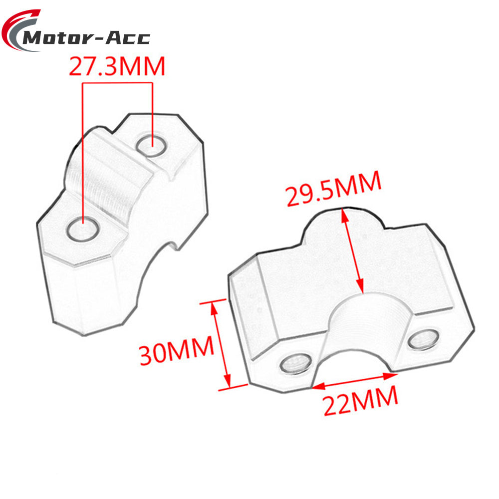 Motor-Acc Motorcycle Accessories CNC Handlebar Bar Riser Clamps Adapter for Kawasaki Z1000 2007-2009 Z750 2004-2011