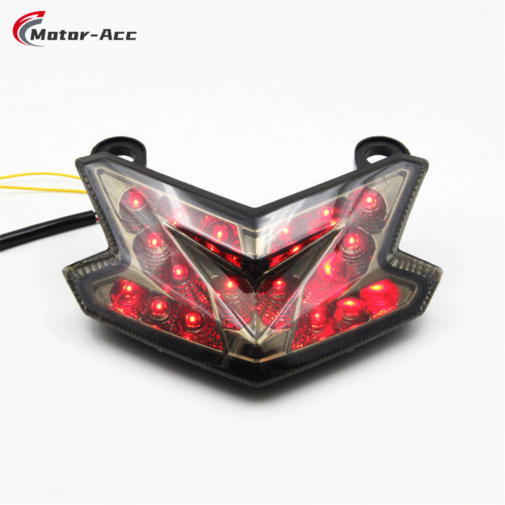 Motor-Acc Motorcycle Tail Light Integrated Running Brake Stop Light Turn Signals Lamp Compatible with KAWASAKI Z800 Z125 2013-2016