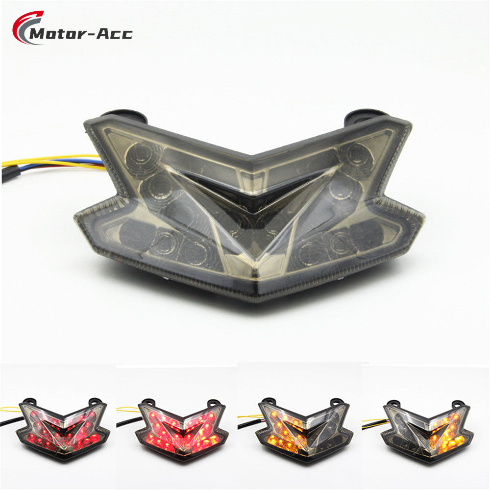 Motor-Acc Motorcycle Tail Light Integrated Running Brake Stop Light Turn Signals Lamp Compatible with KAWASAKI Z800 Z125 2013-2016
