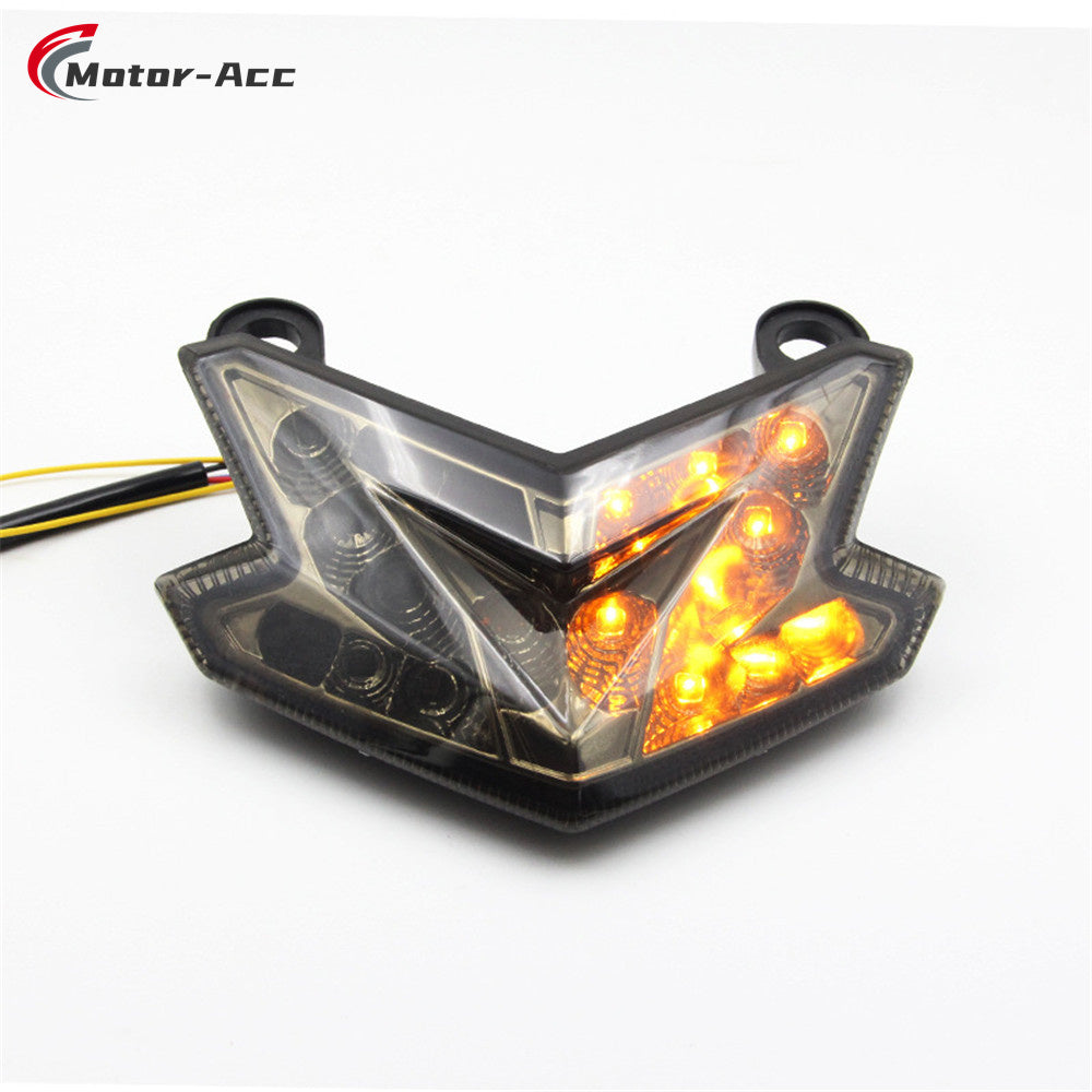 Motor-Acc Motorcycle Tail Light Integrated Running Brake Stop Light Turn Signals Lamp Compatible with KAWASAKI Z800 Z125 2013-2016