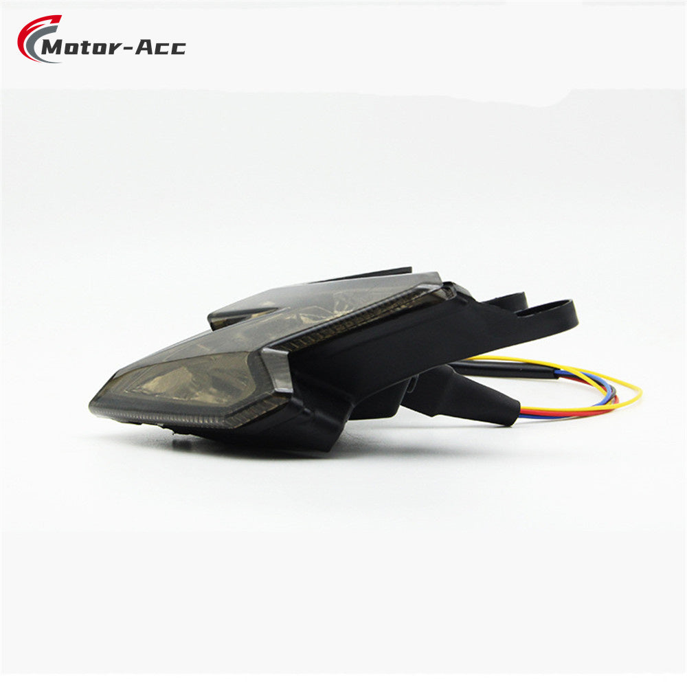 Motor-Acc Motorcycle Tail Light Integrated Running Brake Stop Light Turn Signals Lamp Compatible with KAWASAKI Z800 Z125 2013-2016