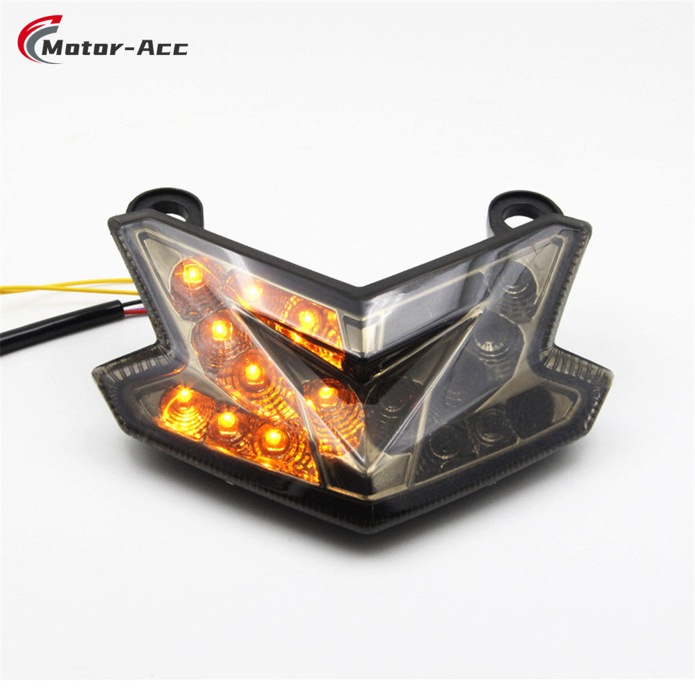 Motor-Acc Motorcycle Tail Light Integrated Running Brake Stop Light Turn Signals Lamp Compatible with KAWASAKI Z800 Z125 2013-2016