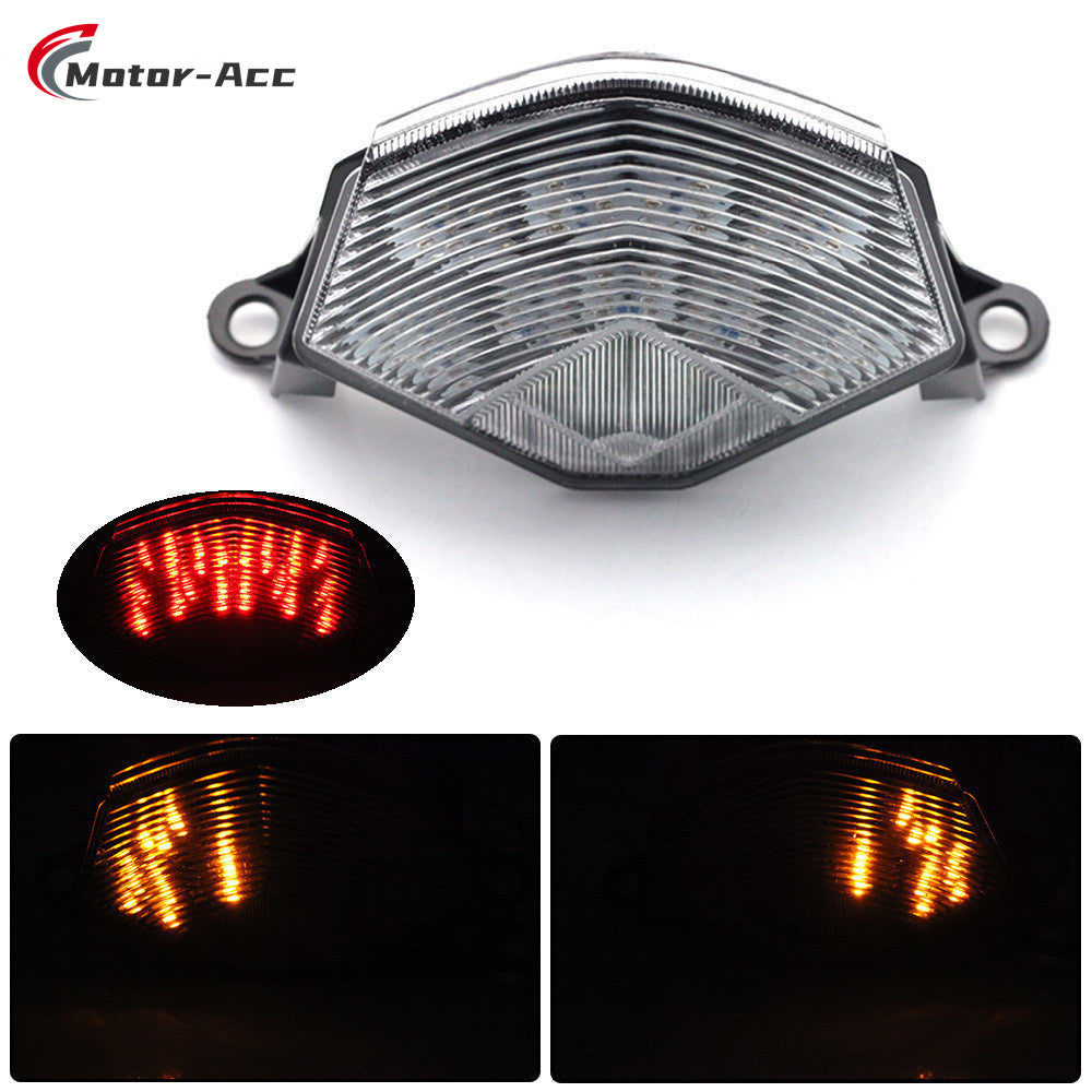 Motor-Acc Motorcycle Tail Light Integrated Running Brake Stop Light Turn Signals Lamp Compatible with Kawasaki ZX-10R 2008-2010 ZX-6R 636 2009-2010 Z750 Z1000 2007-2009
