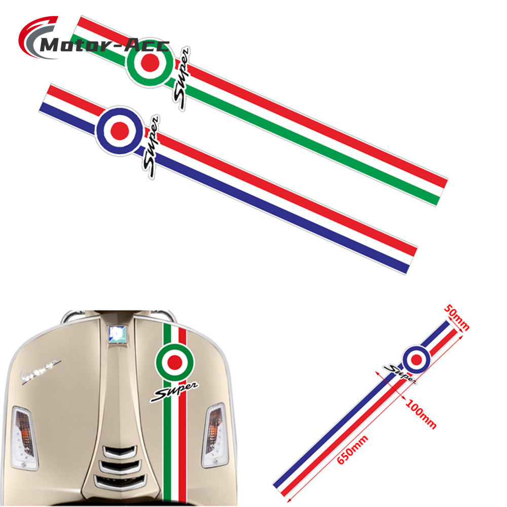 Motor-Acc Motorcycle Front Fairing Body Side Shell Sticker Compatible with Vespa GTS300 LX150