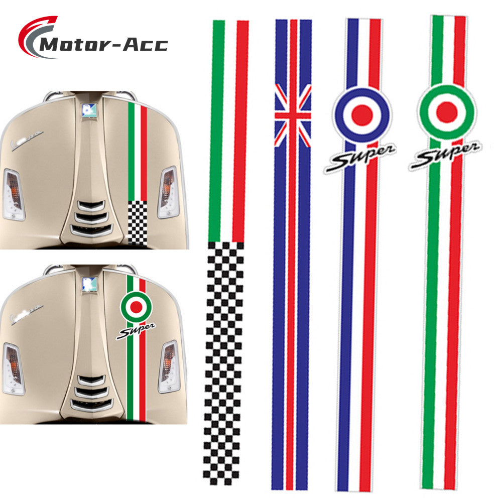 Motor-Acc Motorcycle Front Fairing Body Side Shell Sticker Compatible with Vespa GTS300 LX150